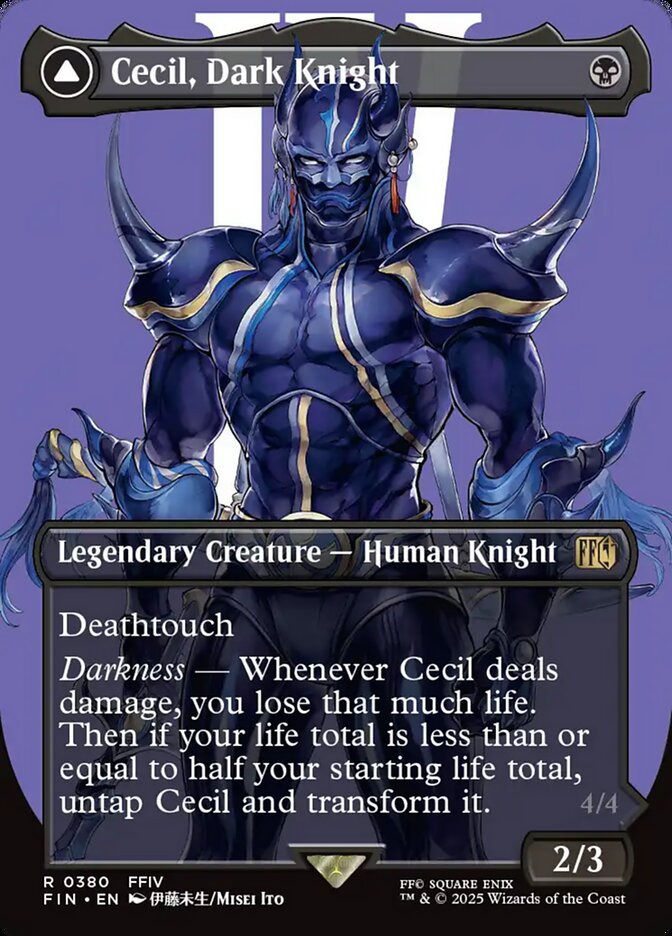 Cecil, Dark Knight // Cecil, Redeemed Paladin – Rare Magic: The Gathering card from Final Fantasy (#380)