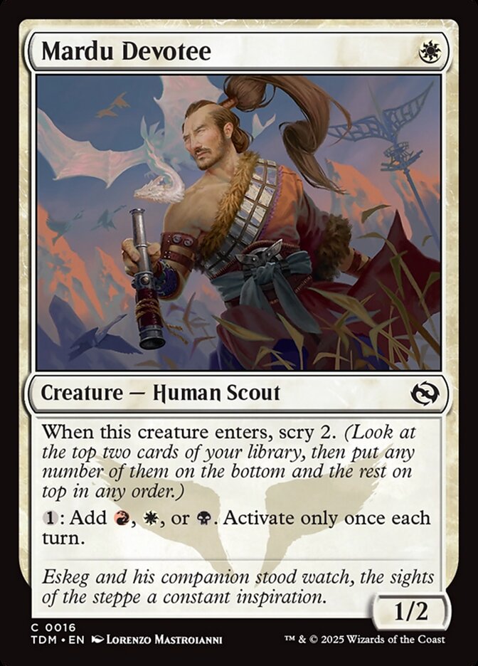 Mardu Devotee – Common Magic: The Gathering card from Tarkir: Dragonstorm (#16)