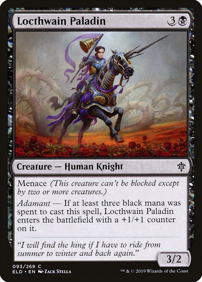Locthwain Paladin – Common Magic: The Gathering card from Throne of Eldraine (#93)