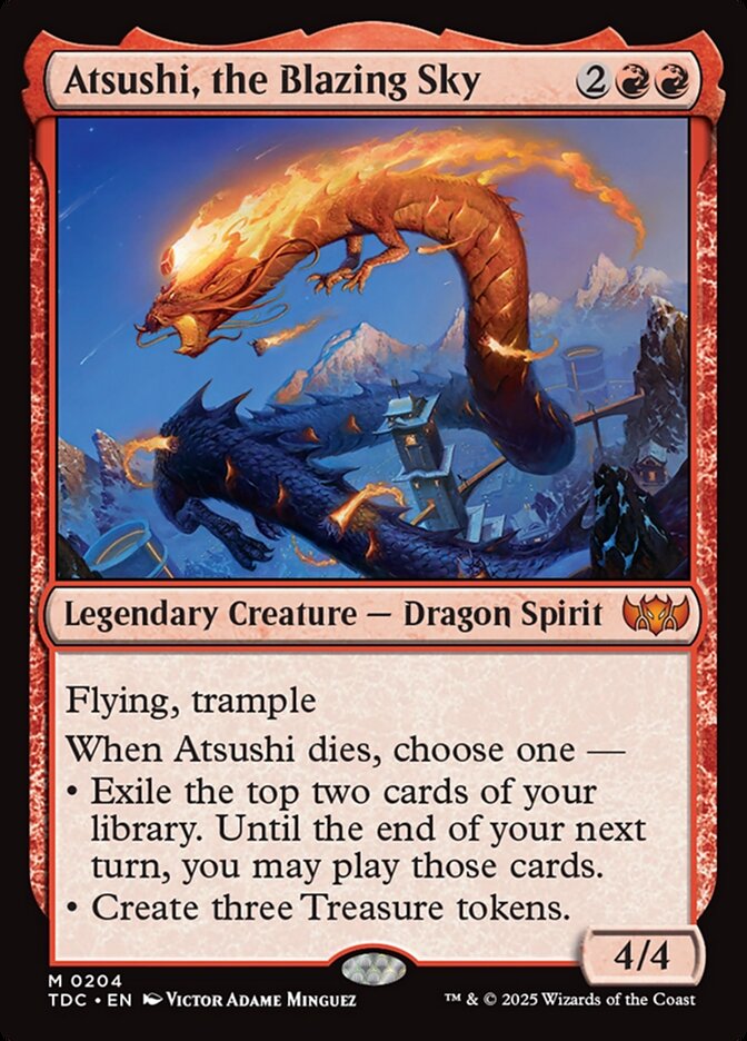Atsushi, the Blazing Sky – Mythic Magic: The Gathering card from Tarkir: Dragonstorm Commander (#204)