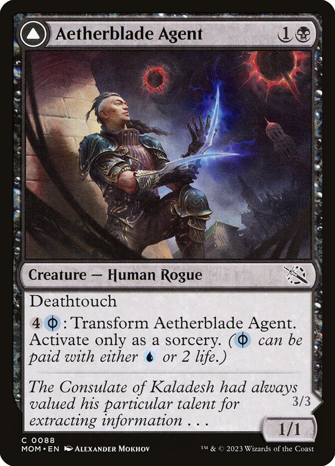 Aetherblade Agent // Gitaxian Mindstinger – Common Magic: The Gathering card from March of the Machine (#88)