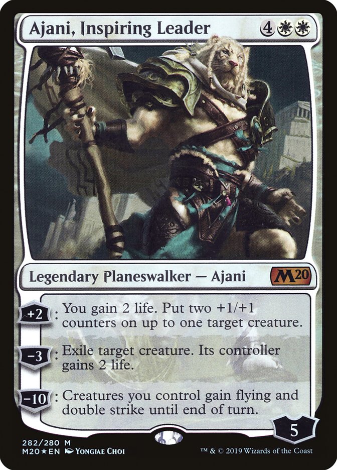 Ajani, Inspiring Leader – Mythic Magic: The Gathering card from Core Set 2020 (#282)
