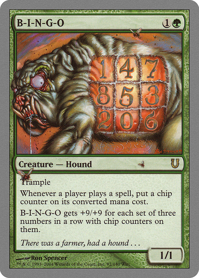 B-I-N-G-O – Rare Magic: The Gathering card from Unhinged (#92)
