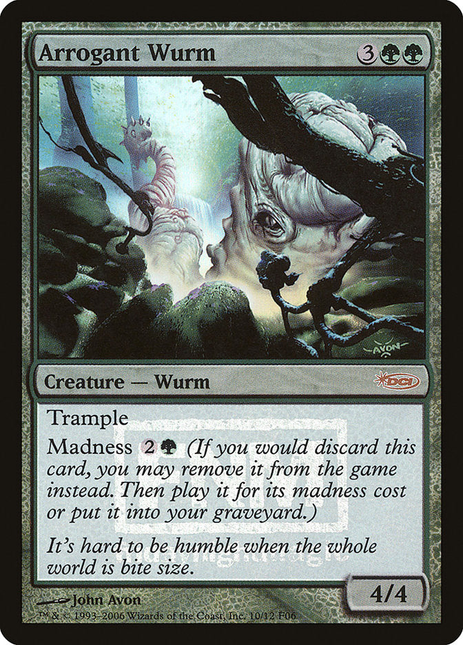Arrogant Wurm – Rare Magic: The Gathering card from Friday Night Magic 2006 (#10)