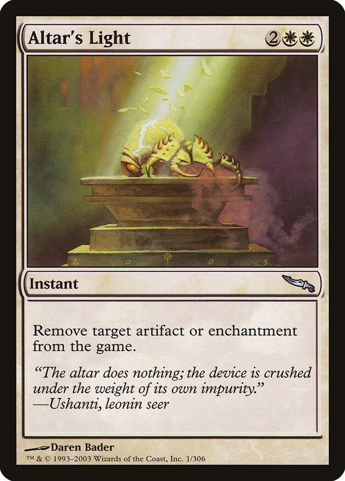 Altar's Light – Uncommon Magic: The Gathering card from Mirrodin (#1)