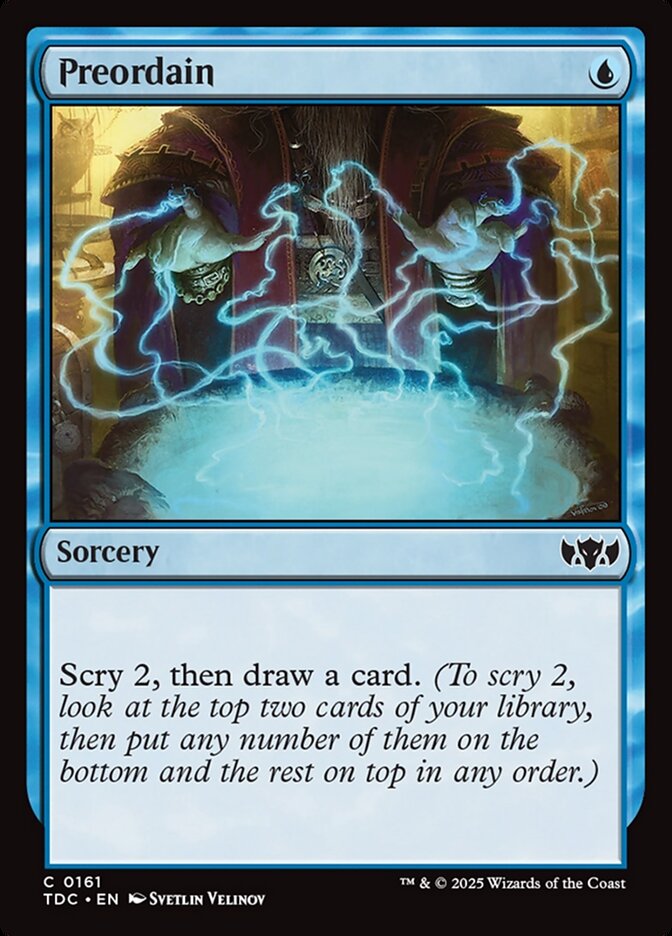 Preordain – Common Magic: The Gathering card from Tarkir: Dragonstorm Commander (#161)