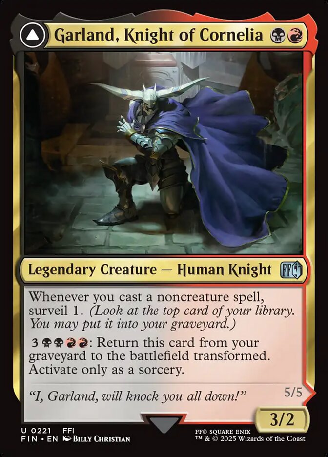 Garland, Knight of Cornelia // Chaos, the Endless – Uncommon Magic: The Gathering card from Final Fantasy (#221)