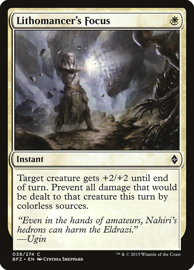 Lithomancer's Focus – Common Magic: The Gathering card from Battle for Zendikar (#38)
