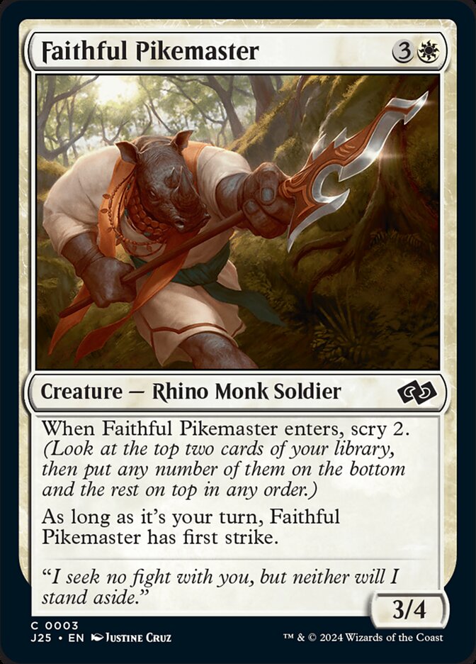 Faithful Pikemaster – Common Magic: The Gathering card from Foundations Jumpstart (#3)