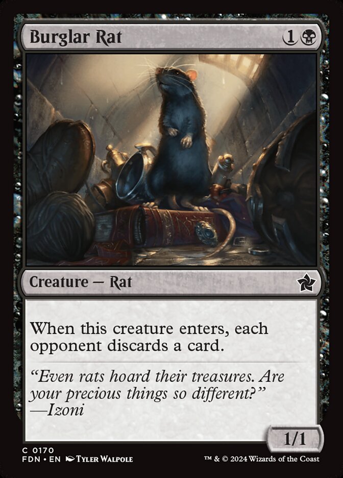 Burglar Rat – Common Magic: The Gathering card from Foundations (#170)