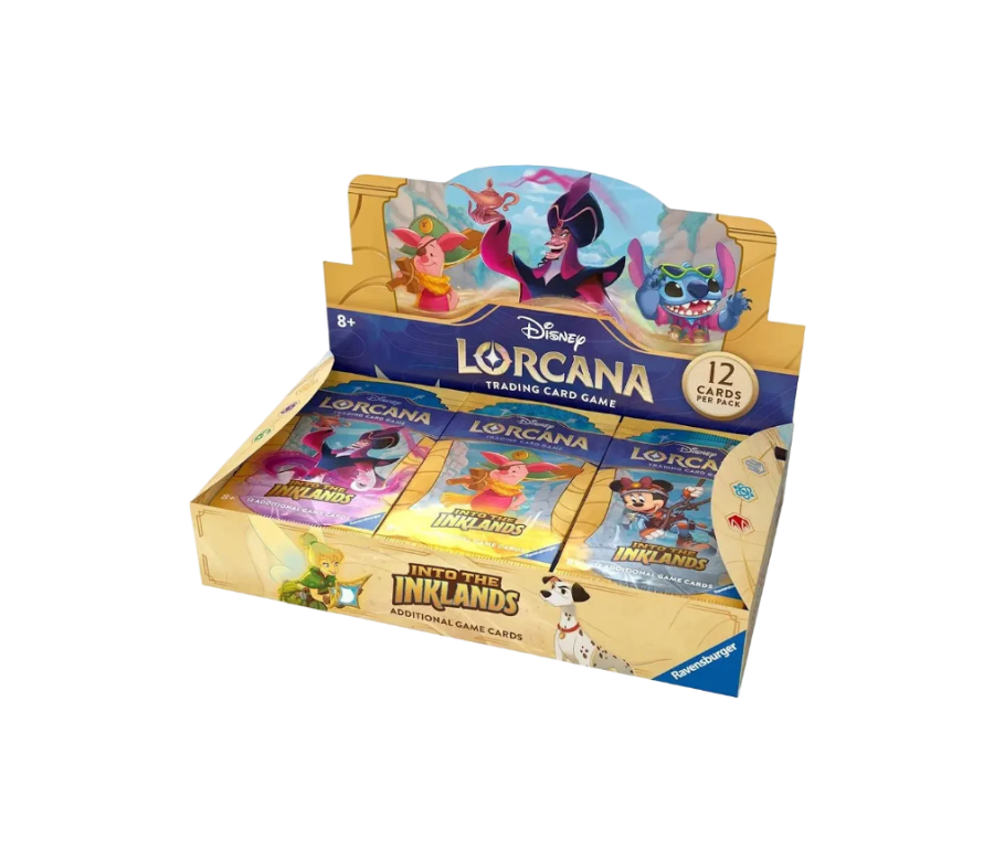 Box of Disney Lorcana trading card game with characters and branding.