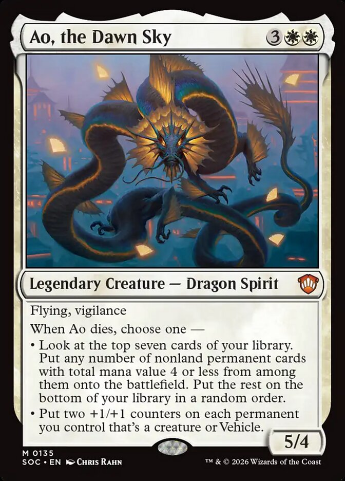Ao, the Dawn Sky – Mythic Magic: The Gathering card from Secrets of Strixhaven Commander (#135)