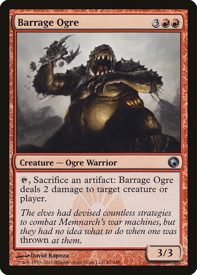 Barrage Ogre – Uncommon Magic: The Gathering card from Scars of Mirrodin (#83)