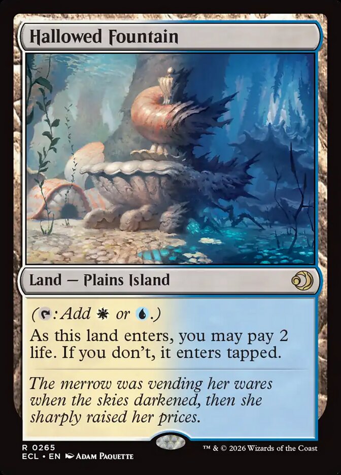 Hallowed Fountain – Rare Magic: The Gathering card from Lorwyn Eclipsed (#265)