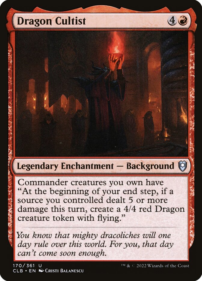 Dragon Cultist – Uncommon Magic: The Gathering card from Commander Legends: Battle for Baldur's Gate (#170)