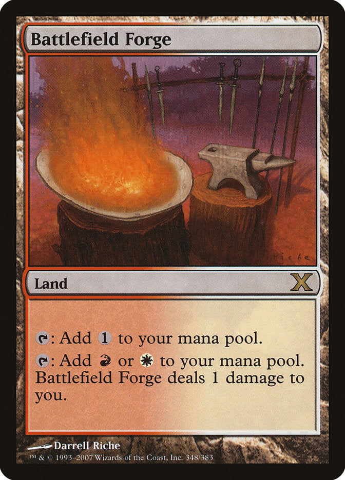Battlefield Forge – Rare Magic: The Gathering card from Tenth Edition (#348)