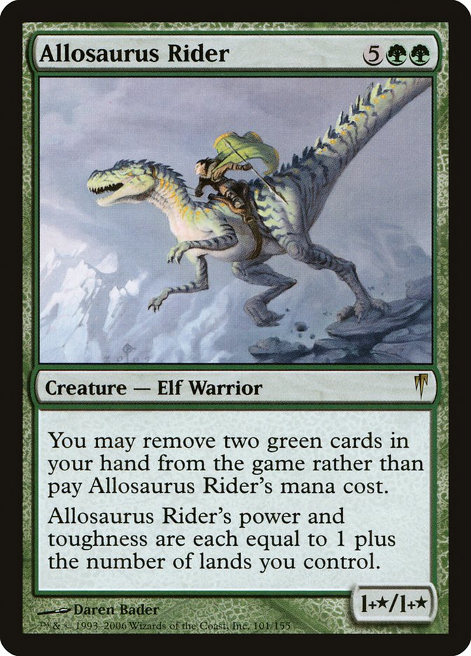 Allosaurus Rider – Rare Magic: The Gathering card from Coldsnap (#101)