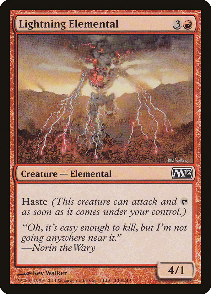 Lightning Elemental – Common Magic: The Gathering card from Magic 2012 (#149)