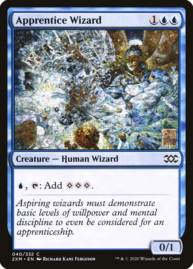 Apprentice Wizard – Common Magic: The Gathering card from Double Masters (#40)