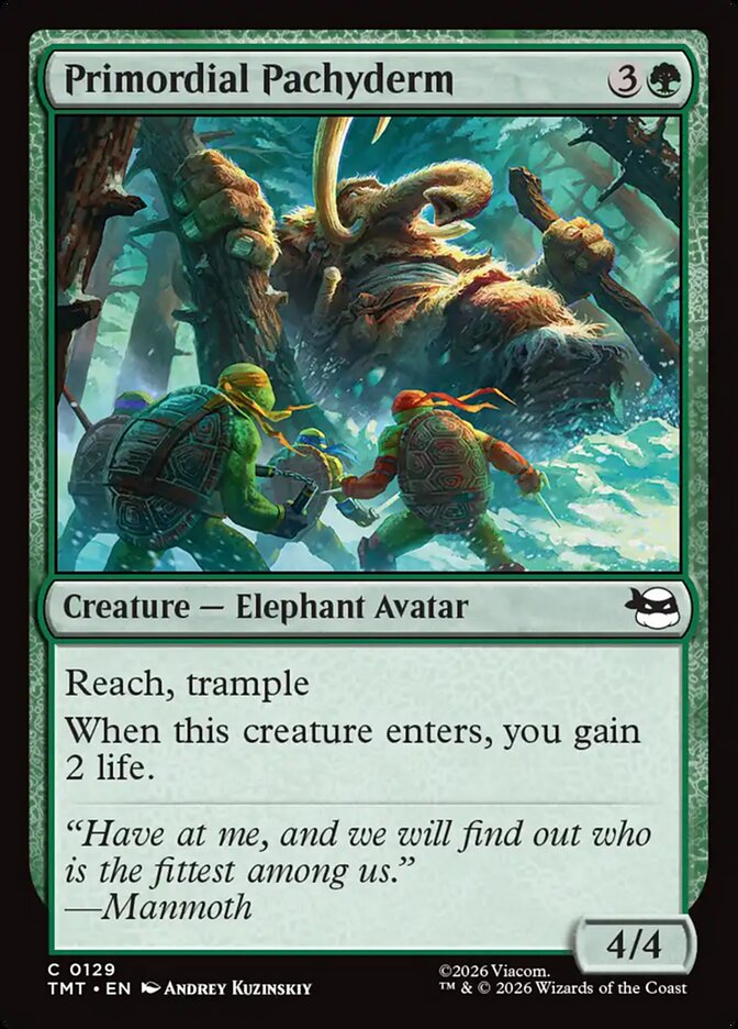 Primordial Pachyderm – Common Magic: The Gathering card from Teenage Mutant Ninja Turtles (#129)
