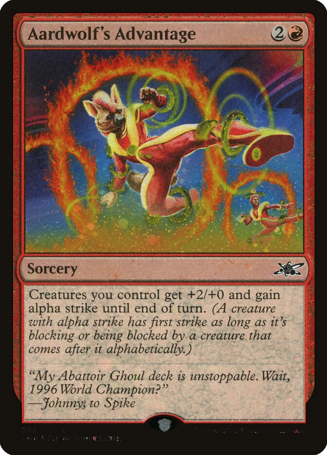 Aardwolf's Advantage – Common Magic: The Gathering card from Unfinity (#383)