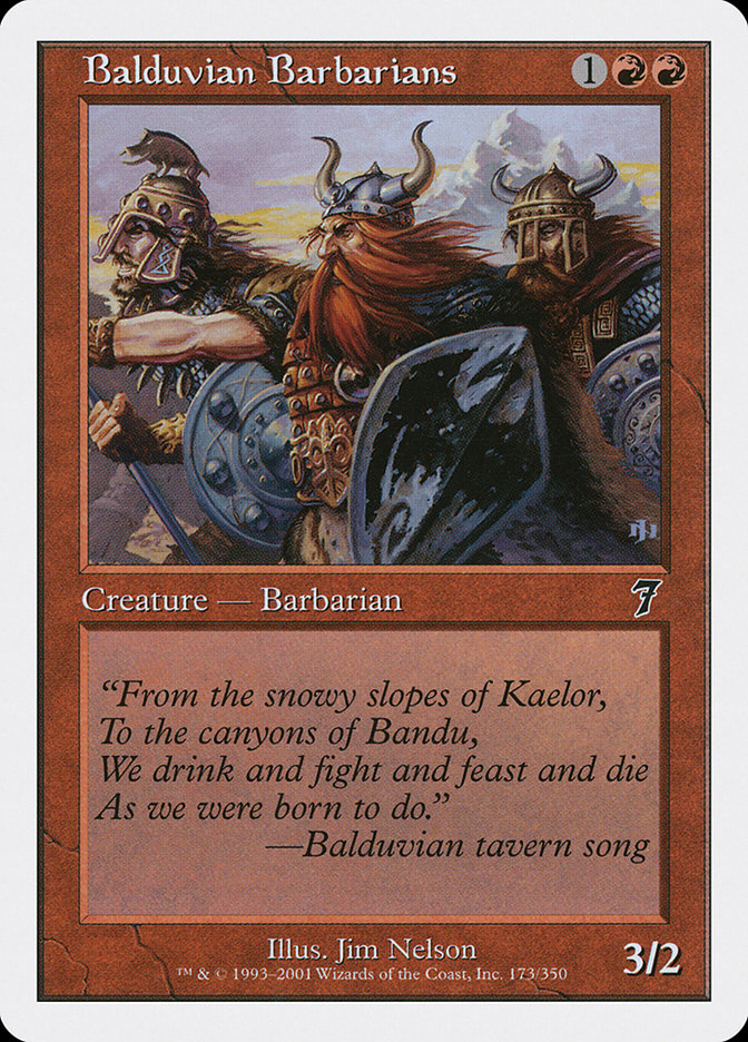 Balduvian Barbarians – Common Magic: The Gathering card from Seventh Edition (#173)