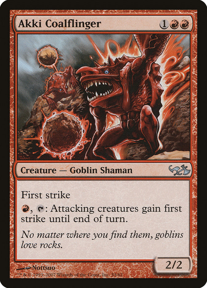 Akki Coalflinger – Uncommon Magic: The Gathering card from Duel Decks: Elves vs. Goblins (#33)