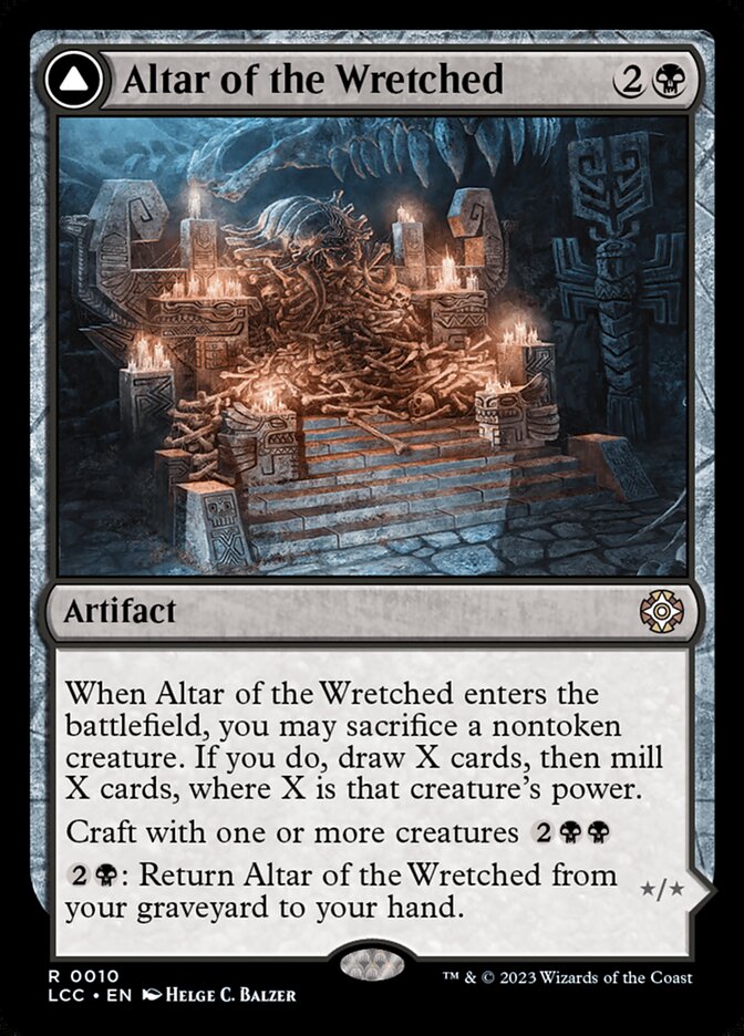 Altar of the Wretched // Wretched Bonemass – Rare Magic: The Gathering card from The Lost Caverns of Ixalan Commander (#10)