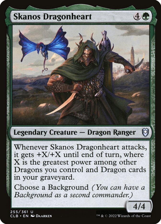 Skanos Dragonheart – Uncommon Magic: The Gathering card from Commander Legends: Battle for Baldur's Gate (#255)