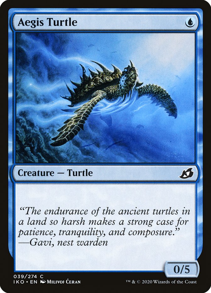 Aegis Turtle – Common Magic: The Gathering card from Ikoria: Lair of Behemoths (#39)