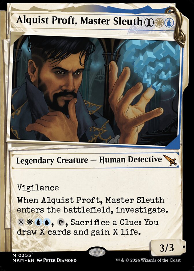 Alquist Proft, Master Sleuth – Mythic Magic: The Gathering card from Murders at Karlov Manor (#355)