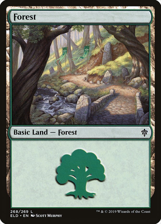 Forest – Common Magic: The Gathering card from Throne of Eldraine (#268)