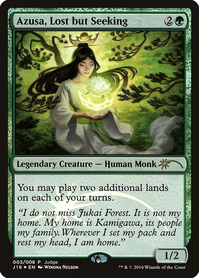 Azusa, Lost but Seeking – Rare Magic: The Gathering card from Judge Gift Cards 2016 (#3)