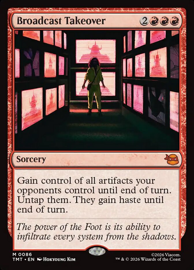 Broadcast Takeover – Mythic Magic: The Gathering card from Teenage Mutant Ninja Turtles (#86)