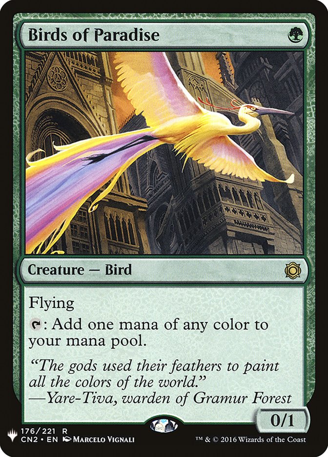 Birds of Paradise – Rare Magic: The Gathering card from The List (#CN2-176)