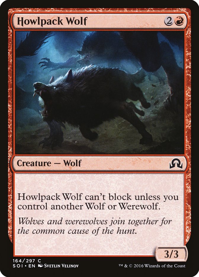 Howlpack Wolf – Common Magic: The Gathering card from Shadows over Innistrad (#164)