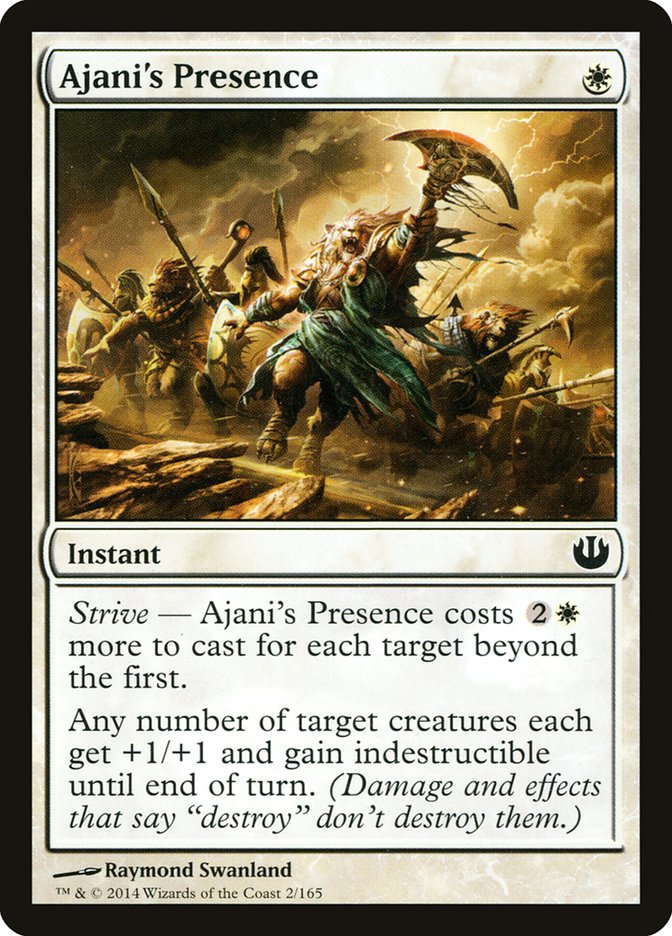 Ajani's Presence – Common Magic: The Gathering card from Journey into Nyx (#2)