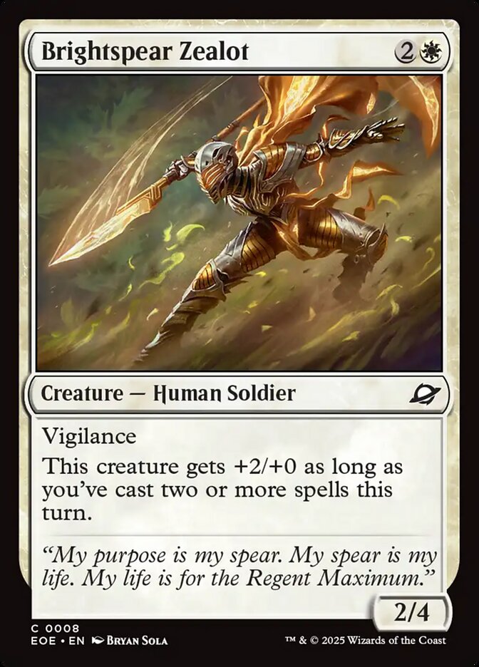Brightspear Zealot – Common Magic: The Gathering card from Edge of Eternities (#8)