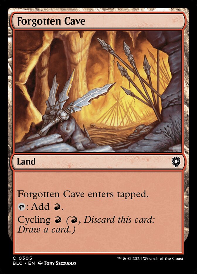 Forgotten Cave – Common Magic: The Gathering card from Bloomburrow Commander (#305)