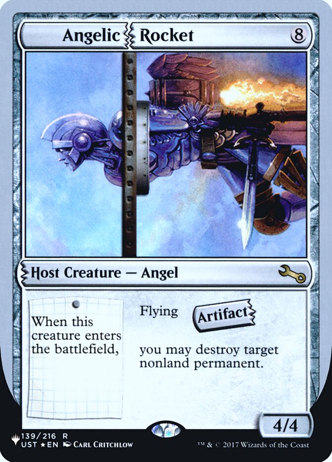 Angelic Rocket – Rare Magic: The Gathering card from The List (Unfinity Foil Edition) (#54)