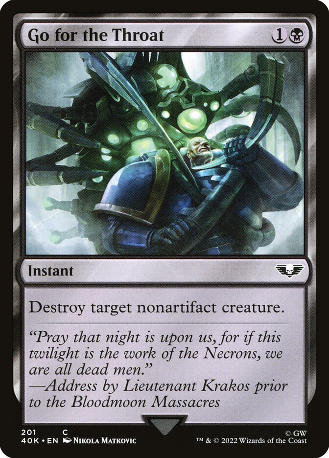 Go for the Throat – Common Magic: The Gathering card from Warhammer 40,000 Commander (#201)