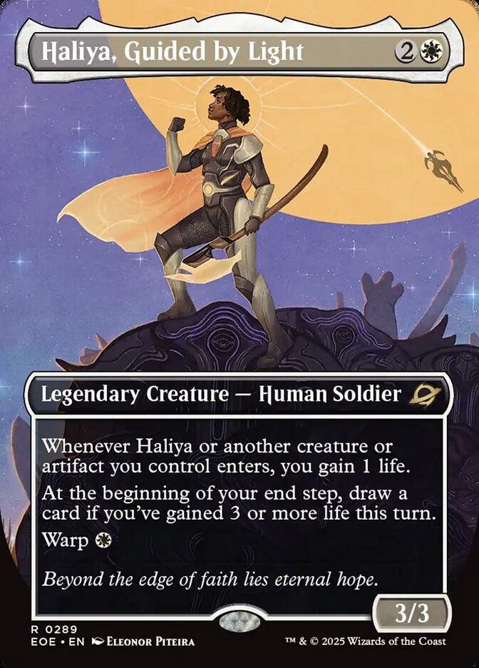 Haliya, Guided by Light – Rare Magic: The Gathering card from Edge of Eternities (#289)