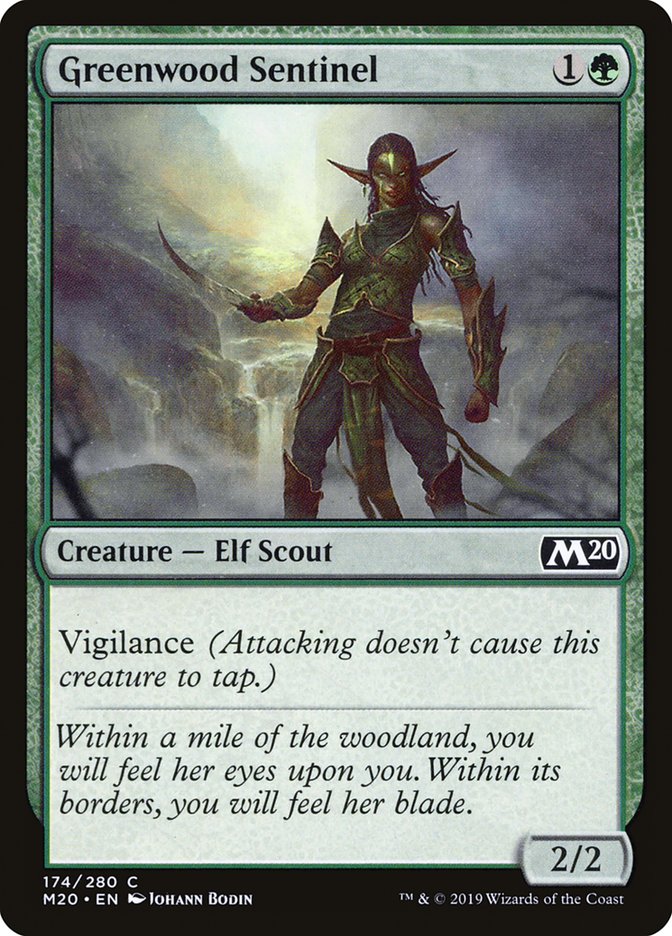 Greenwood Sentinel – Common Magic: The Gathering card from Core Set 2020 (#174)