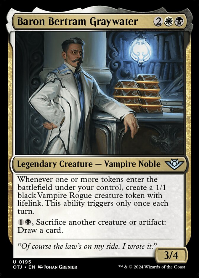 Baron Bertram Graywater – Uncommon Magic: The Gathering card from Outlaws of Thunder Junction (#195)