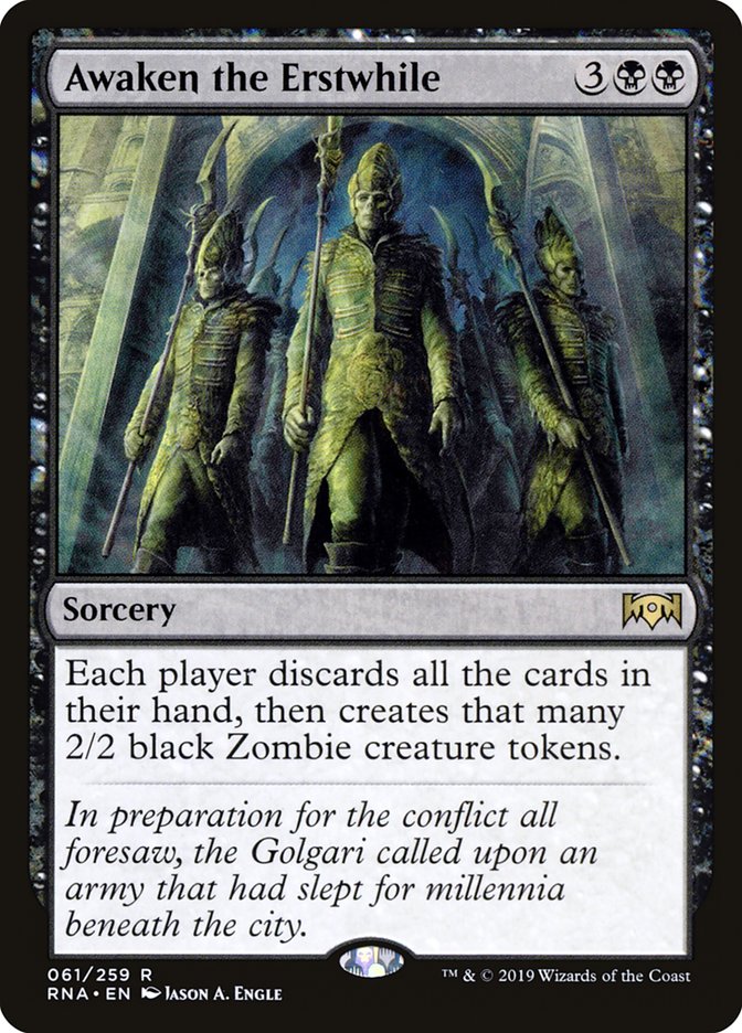 Awaken the Erstwhile – Rare Magic: The Gathering card from Ravnica Allegiance (#61)