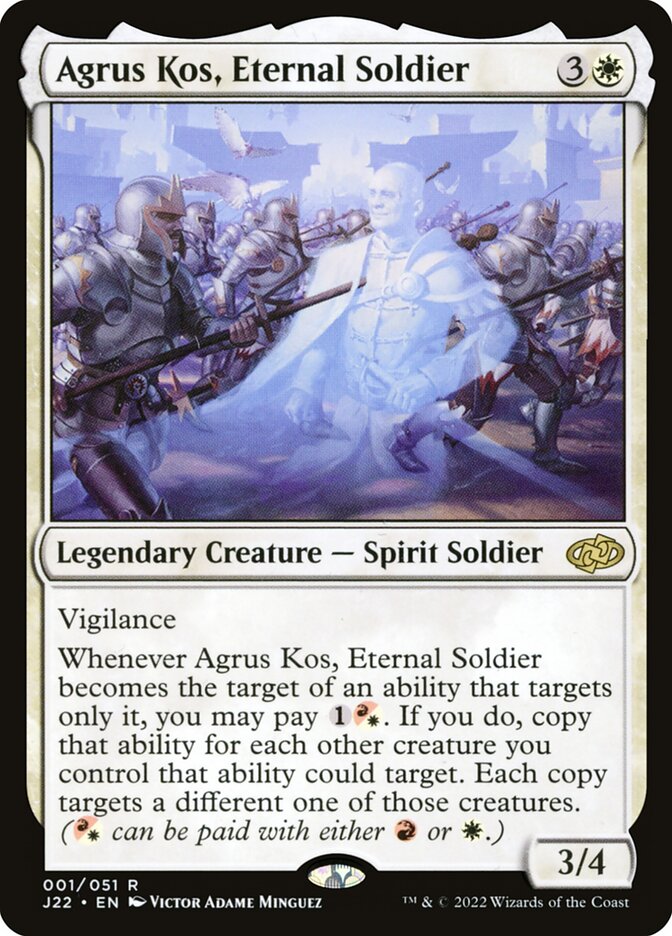 Agrus Kos, Eternal Soldier – Rare Magic: The Gathering card from Jumpstart 2022 (#1)
