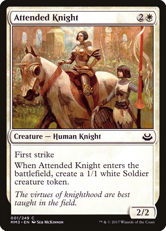 Attended Knight – Common Magic: The Gathering card from Modern Masters 2017 (#1)