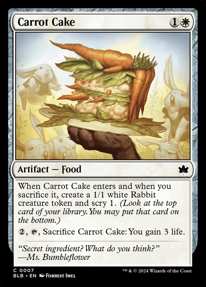 Carrot Cake – Common Magic: The Gathering card from Bloomburrow (#7)