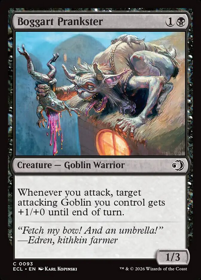 Boggart Prankster – Common Magic: The Gathering card from Lorwyn Eclipsed (#93)