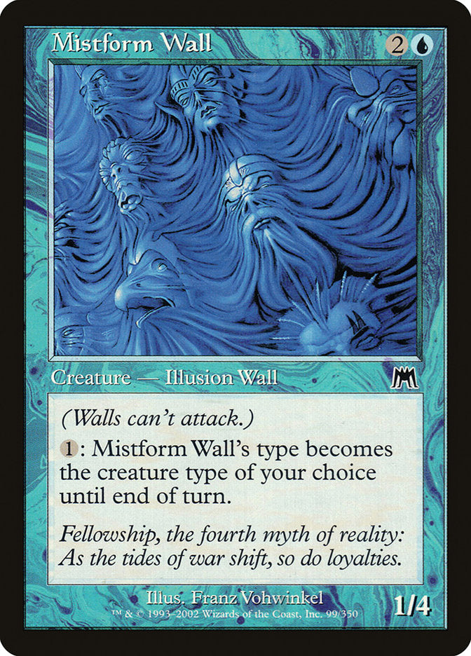 Mistform Wall – Common Magic: The Gathering card from Onslaught (#99)